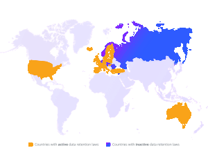 Conservation des données par pays